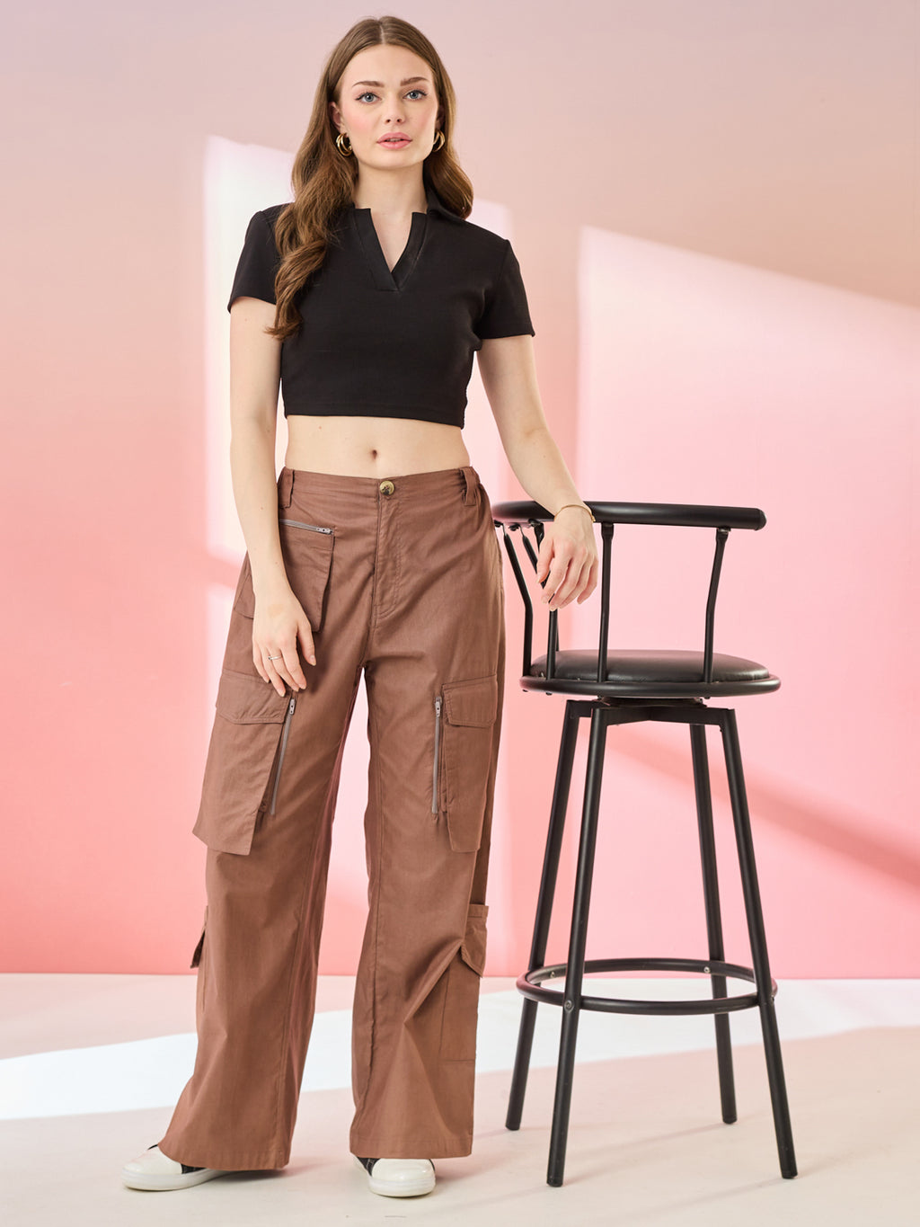 Classic Chocolate Brown Cargo Trouser