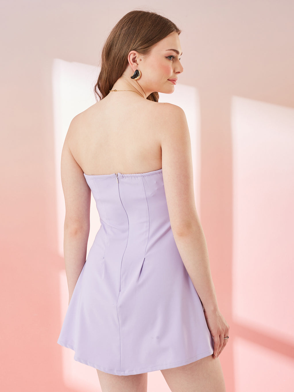 Lavender Pleated Mini Dress