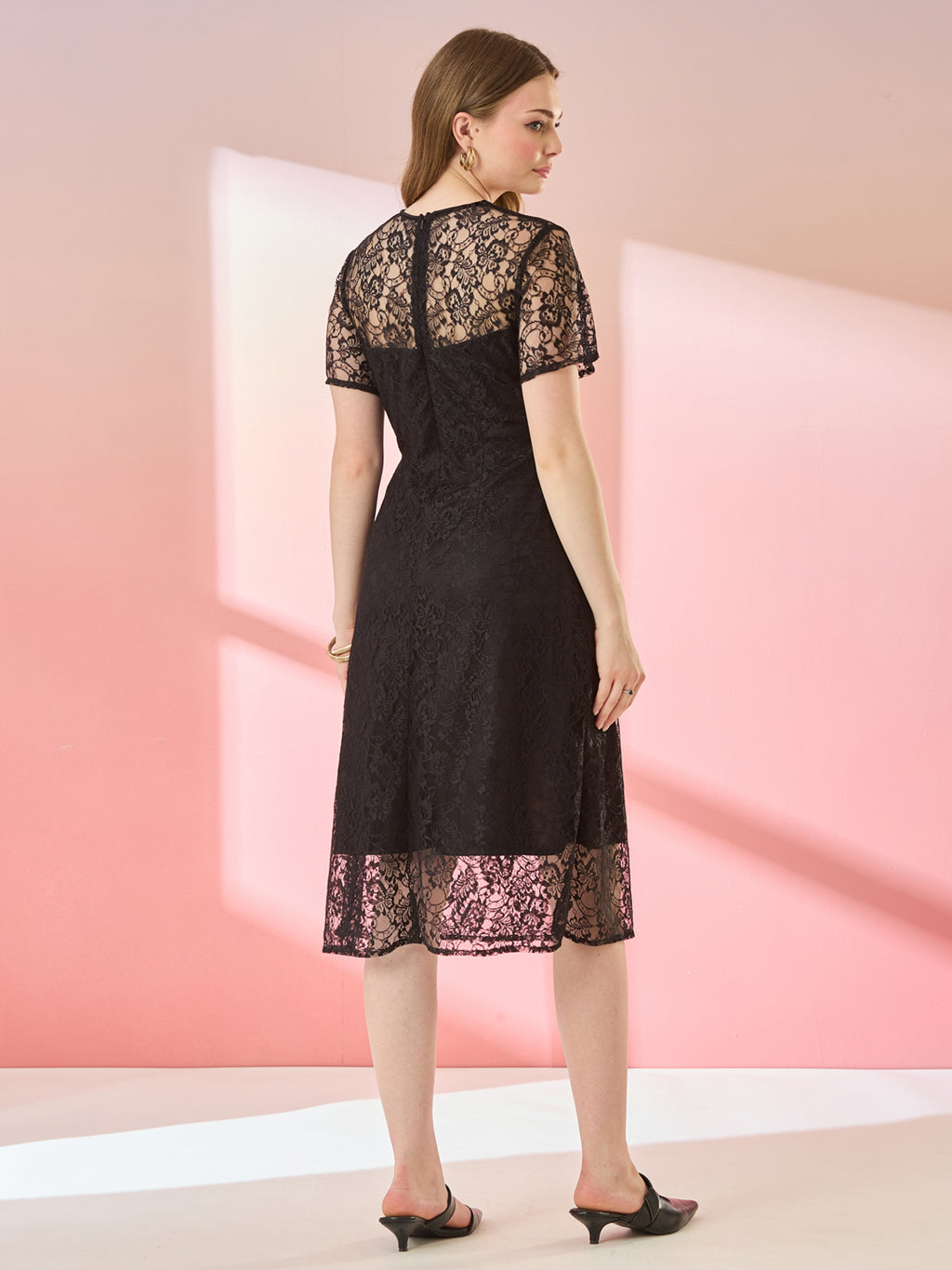 Moonlit Lace Midi Dress