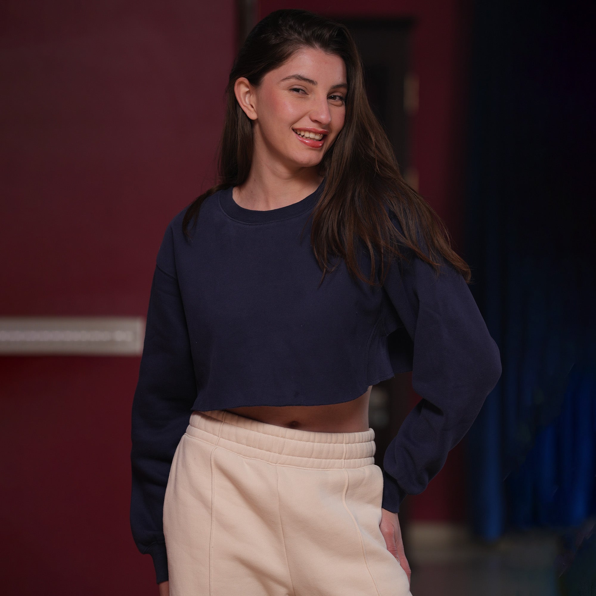 Blue Knit Pull Over Sweater