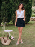 Ink Black Cargo Mini Skirt