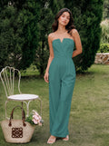 Strapless Mint Green Wide-Leg Jumpsuit