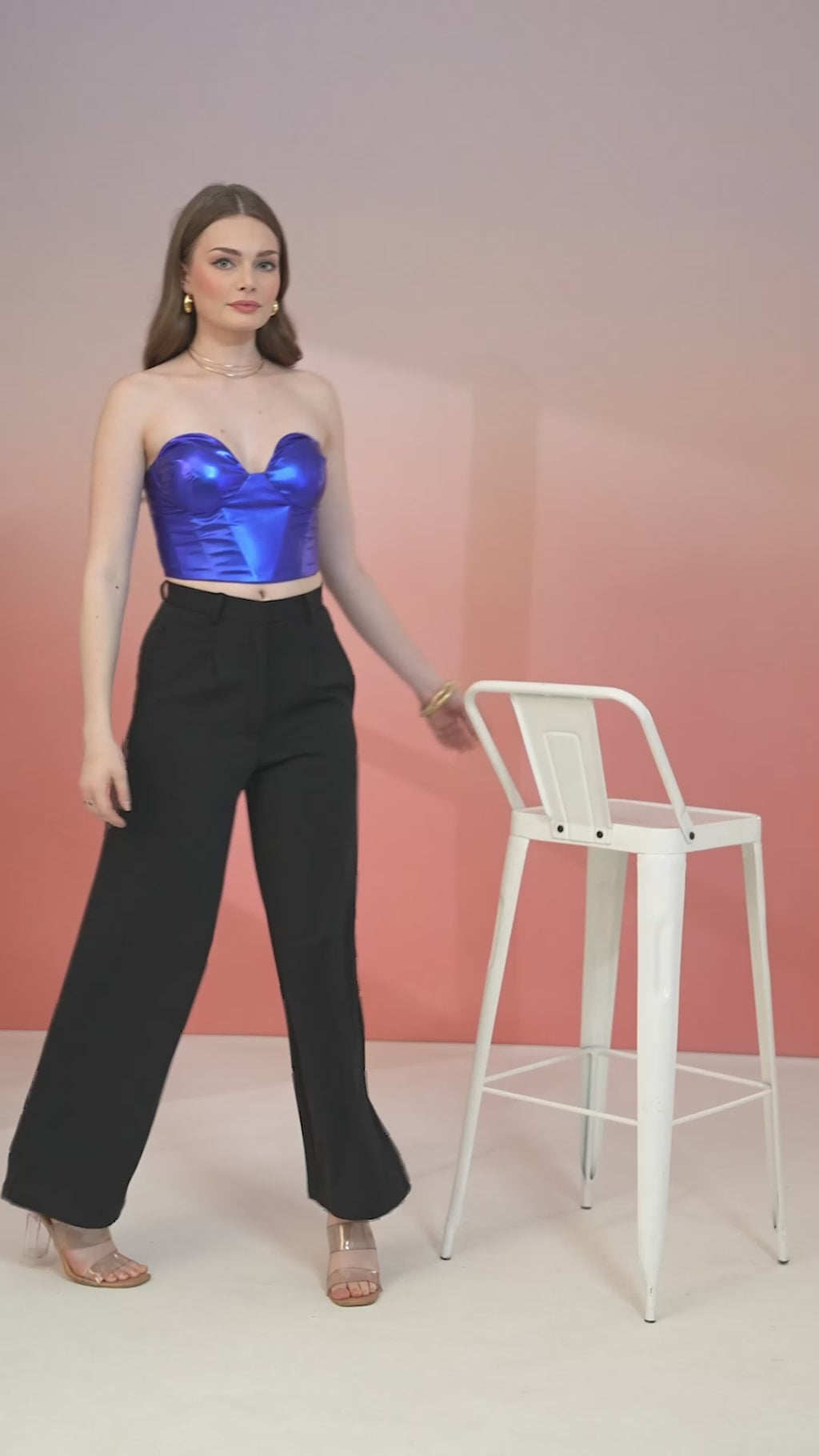 Encore Metallic Crop Top