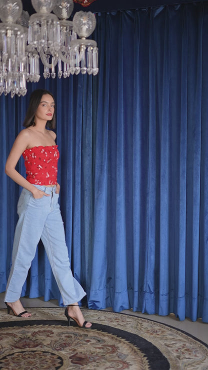 Floral Smocked Tube Top