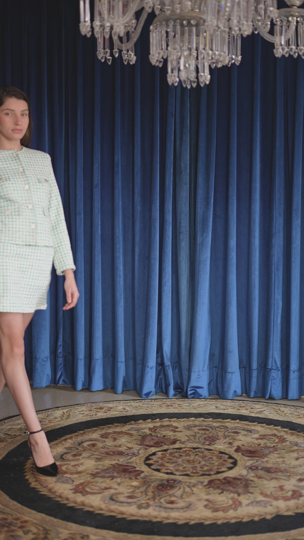 Check Skirt Suit