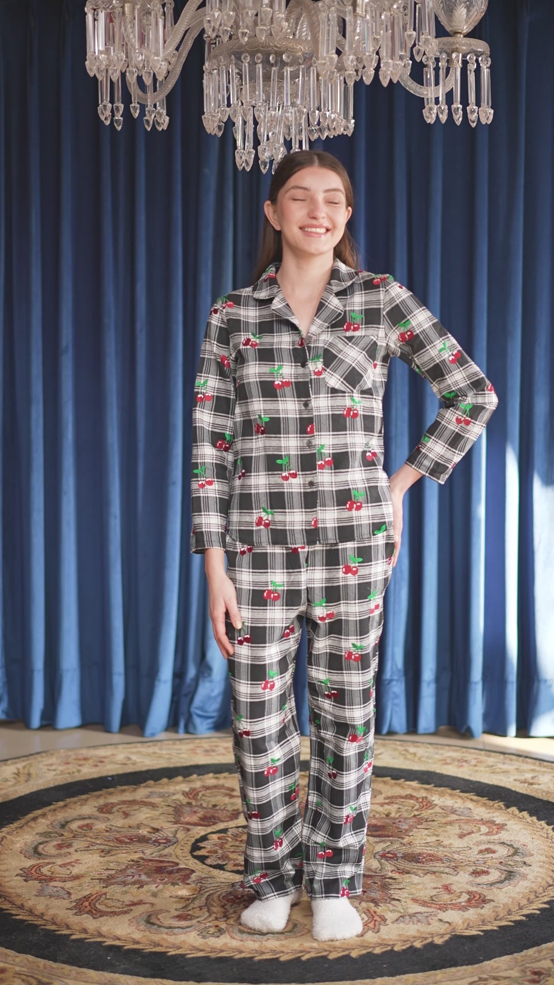 Cherry Check PJ Set